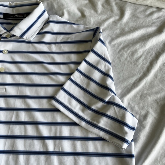 RLX Ralph Lauren Men's XL Blue Stripe Classic Fit Performance Polo Stretch Golf - Picture 4 of 12